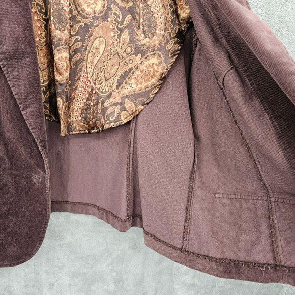 No Boundaries Vintage Corduroy Blazer 1X 17 Juniors Brown Bark Stretchy 1 Button - Picture 11 of 13